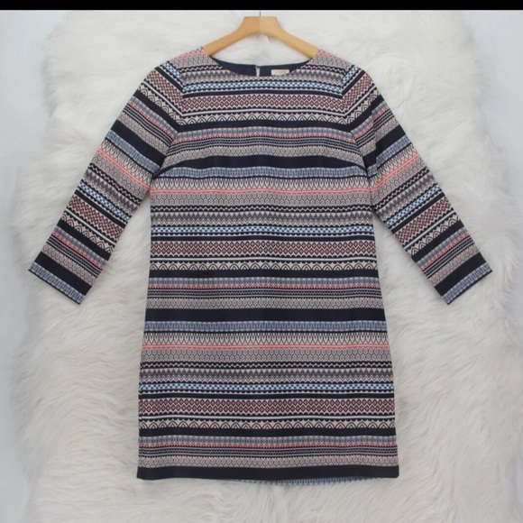 J. Crew Silk Mini Geo Striped Multicolor Dress (2016) - Picture 1 of 3